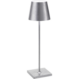 Zafferano Poldina Pro: Бездротова LED-лампа для дому з сенсорним керуванням, диммуванням, 2200-3000K, 38 см (срібло)