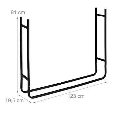 Стильна металева полиця для дров Relaxdays