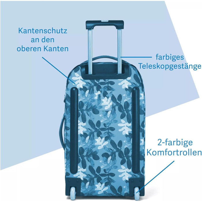 Валіза ручна поклажа 35 л 54x32x23 см або валіза велика 55 л 65x37x29 см, в т.ч. мішок для прання, багаж (Pure Navy - Dark Blue, M)