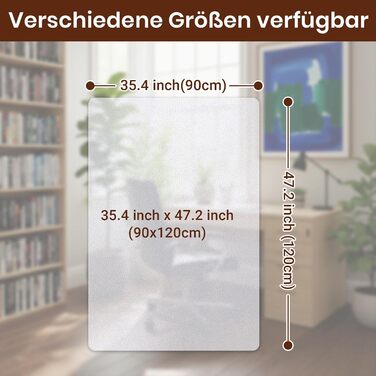 Килимок під офісне крісло COSYLAND, напівпрозорий, 90x120 см