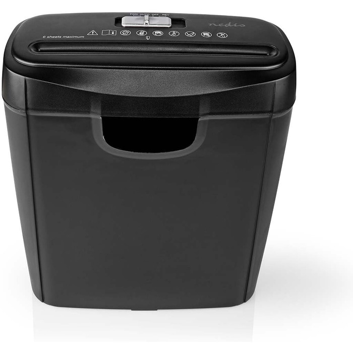 Шредер для паперу 6x A4, 10 літрів, DIN 2-190 W, чорний