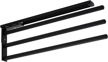 Тримач для рушників SOTECH TED, алюміній, розсувний, поворотний, чорний мат, 3-armig, 450-730 мм