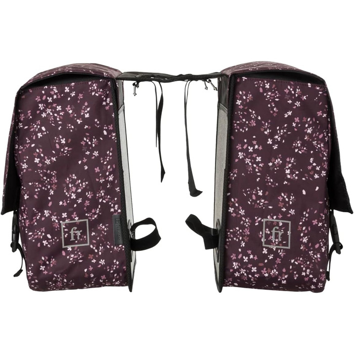 FAST RIDER Fastrider Nara Double Pannier Trend MIK (Mini Flower Aubergine), FAST RIDER Fastrider Nara Double Pannier Trend MIK (Mini Flower Aubergine)