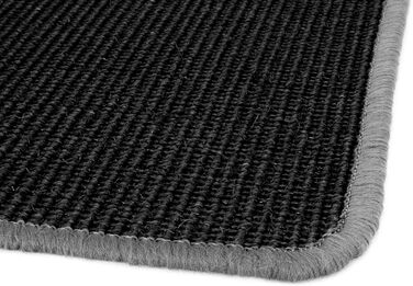 Кухонний килим SISAL - килим з натурального волокна для кухні, містка, нековзний чистий пробіг (100 х 200 см, чорний)