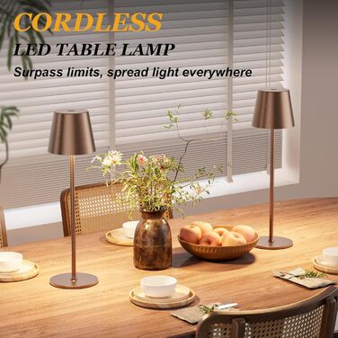 LED настільна лампа бездротова з акумулятором, диммируемая 2 шт. з 3 колірними температурами, плавне регулювання, сенсорна лампа з USB-C зарядкою для відпочинку на природі, приліжкові, обідній стіл, кемпінг (чорний) 2 шт. Чорний-2 шт.