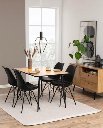 AC Design Furniture Emanuel: Комплект з 2-х обідніх стільців, чорний, PU/Метал, 48,5 x 85,5 x 54 см