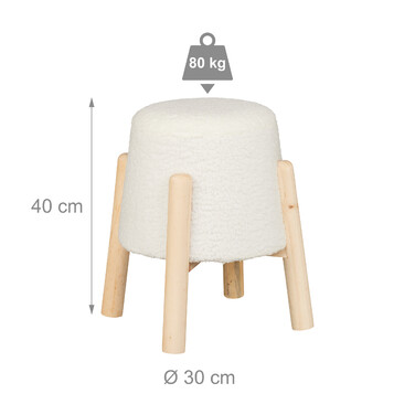 Relaxdays Ottoman з Teddy Fur