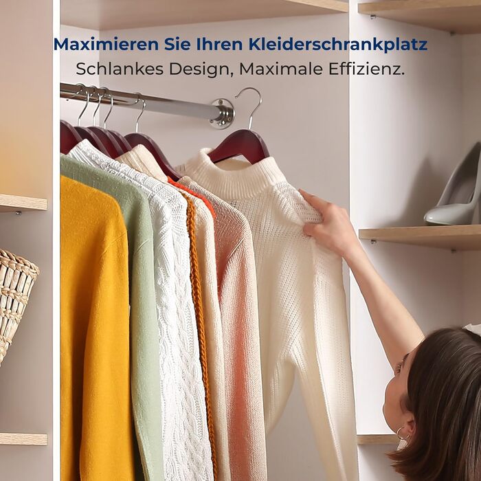 Плечики для одягу SereneLife з дерева, антиковзкі, 360° обертання, для дітей та дорослих, міцні, економія місця, 20 шт. (10 шт. червоного кольору)