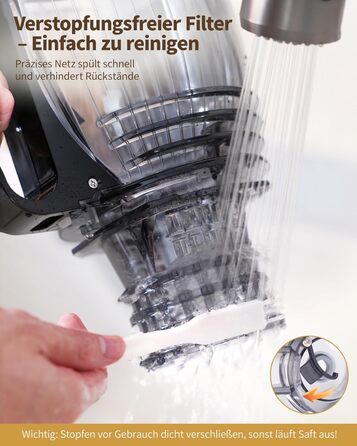 Шовковий відцентровий соковичавник для овочів та фруктів MP-802M XXL – Тест-переможець, 128 мм завантажувальний отвір, холодний віджим, 300W, висока вихідність соку, тихий та легкий у чищенні, для горіхового молока та фруктового морозива