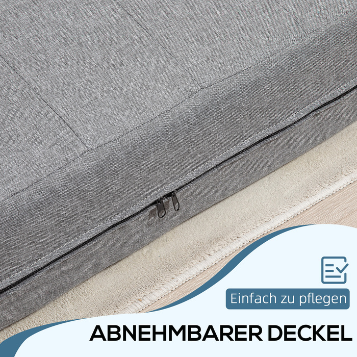 Розкладний крісло-ліжко, гостьове ліжко, компактне, витримує до 250 кг, розмір 138x80x50 см, сірий