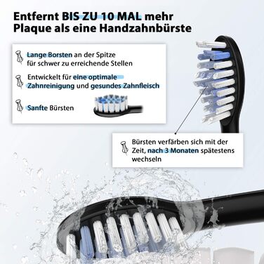 Електрична зубна щітка Tristan Auron SonicMaster (Блакитна) - 6 голів + чохол - 5 режимів, 55000 VPM, таймер 2 хв, 100 днів гарантії