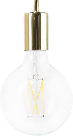 Стійла лампа Beliani Savena в індустріальному стилі з абажуром у вигляді лампочки, золота