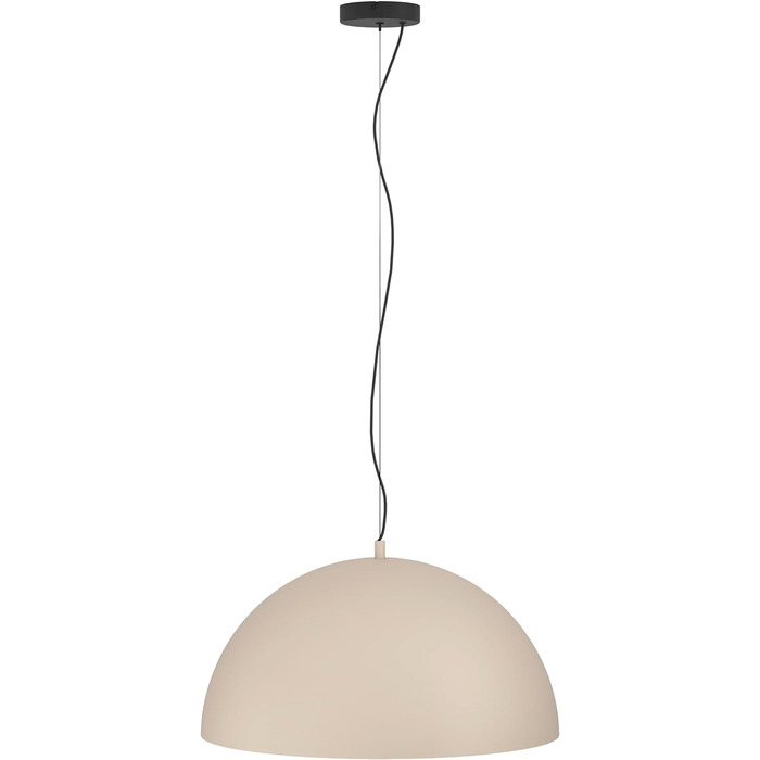 Підвісний світильник EGLO Gaetano 1, підвісний світильник для обіднього столу, металевий світильник для їдальні в чорному та золотому кольорах, цоколь E27, (чорний, пісочного кольору, Ø 53,5 см)
