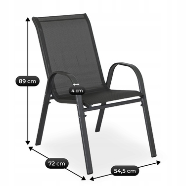 Комплект садових меблів MEBEL ELITE, тканина, чорний, 8 предметів