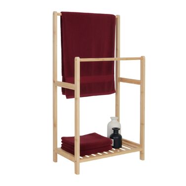 Підставка для рушників Relaxdays з бамбука, 2 перекладини та полиця