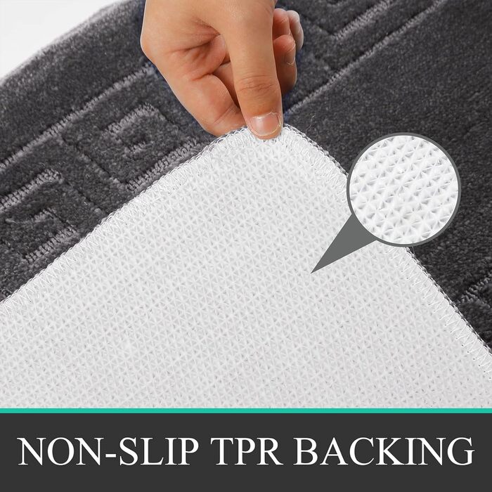 Набір килимків для ванної кімнати Pauwer, 3 шт., неслизькі, мікрофібра, сірий. Спеціальні розміри: 50x80 см + 50x120 см + 50x150 см. Машинне прання.