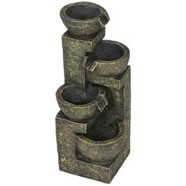 Садовий фонтан / Водоспадний фонтан, регульована швидкість, 25 x 24 x 60 см, чорний