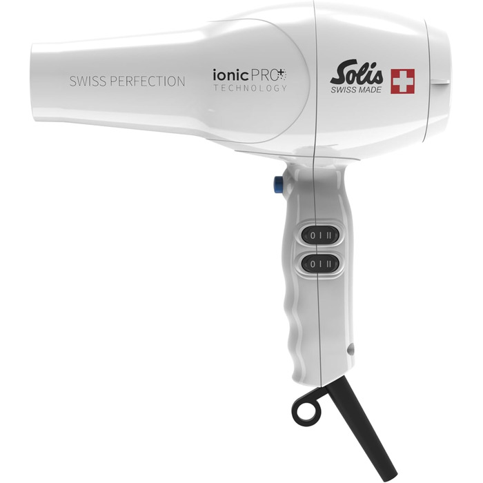 Фен Solis Swiss Perfection 360º ionicPRO 440: іонний, поворотний кабель, стилізуюча насадка, білий