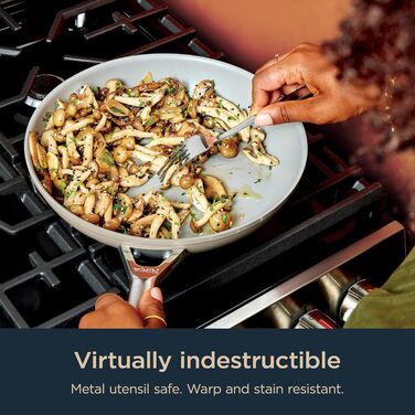 Набір посуду Ninja Ceramic Pro CW39011MM: 11 предметів, керамічне покриття, антипригарні сковорідки та каструлі з кришками, сумісний з індукцією, для всіх плит, PTFE-free, духовка