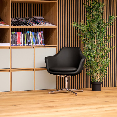 Крісло офісне / крісло для відпочинку ARTEMIA, штучна шкіра, чорний колір, hjh OFFICE