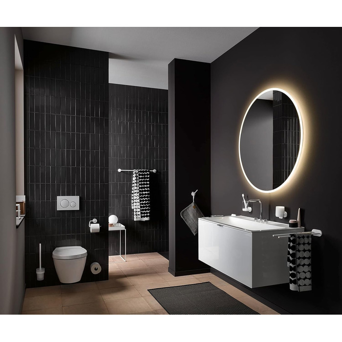 Тримач для рушників Emco Round двосторонній настінний, металевий, для двох рушників, настінний