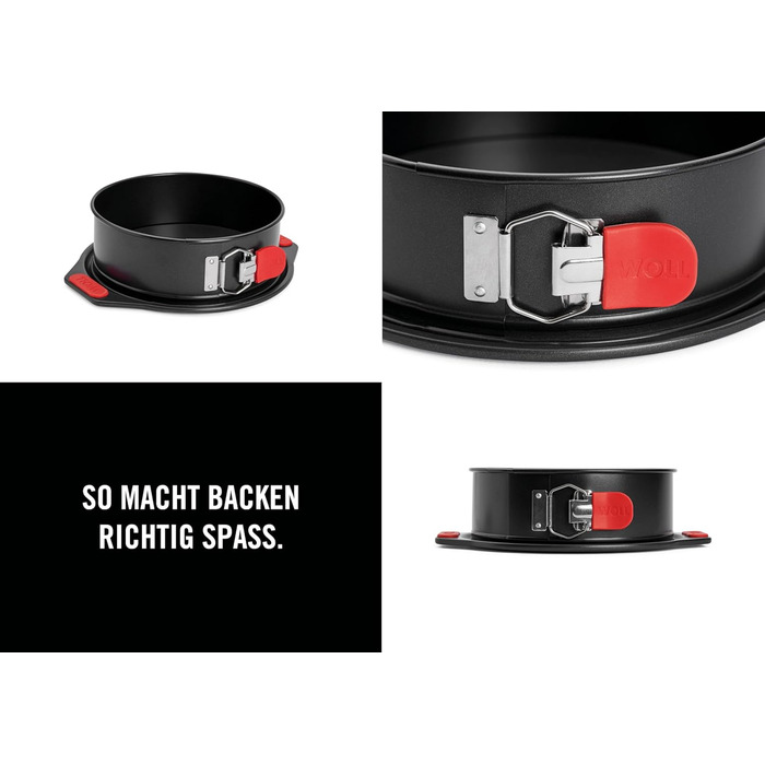 Форма для випічки Woll Springform Ø 26 см – висувна, без PFAS, з антипригарним покриттям та силіконовими ручками, придатна для духовки та посудомийної машини