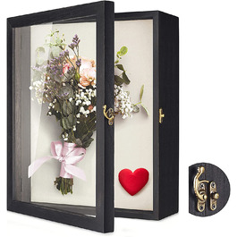 Квіти, велика рамка для вітрини зі скляними дверцятами, фоторамки, весільний букет, пам'ятні речі, медалі