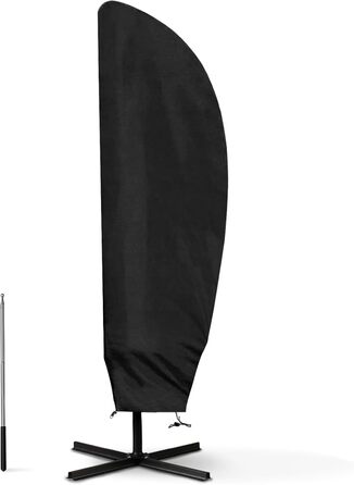 Чохол для парасольки/зонту великого розміру (2-4 м), чорний. Захист від сонця, вітру та снігу. Розміри: 205 x 25/57/48 см