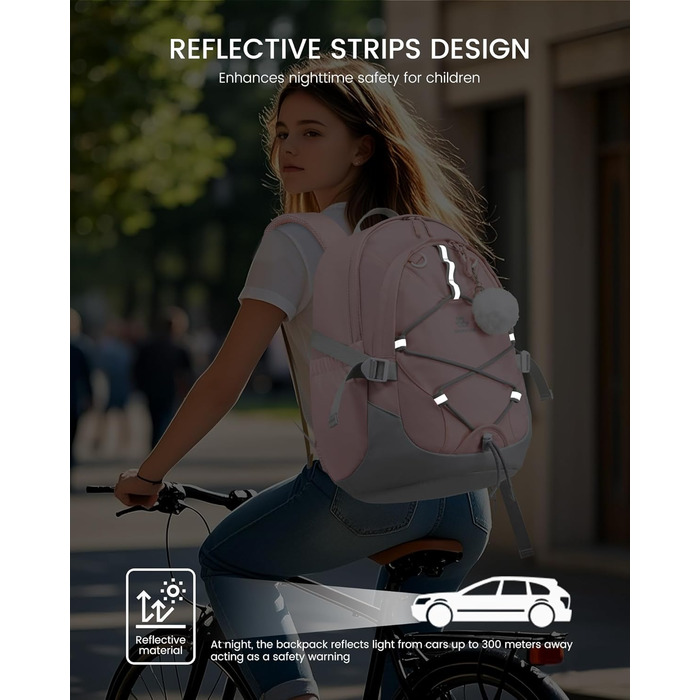 Шкільний рюкзак LOVEVOOK для дівчаток, 5 клас, рюкзак для дітей з нагрудною стрічкою, легка жіноча шкільна сумка, рюкзак для дітей від 8 років для дитячого садка, школи, університету, дозвілля, сірий-рожевий, 15,6 дюймів