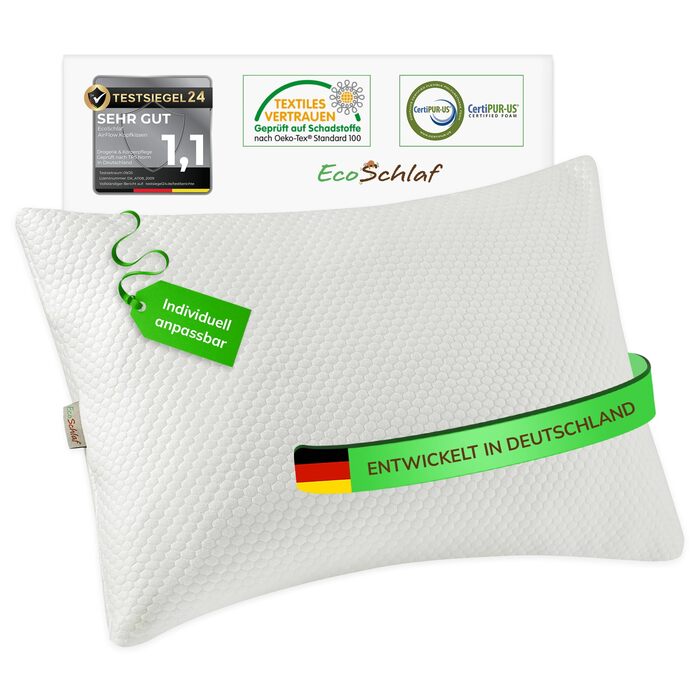 Ортопедична подушка Airflow для сну на боці з Memory Foam – підтримка шиї, зменшення болю, комфортний сон