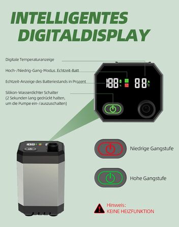 Портативна душова кабіна INSSISAIN для кемпінгу з акумулятором 6000mAh, регульований душ, 2м шланг, 2 кріплення, для подорожей, саду, миття авто, індикатор температури