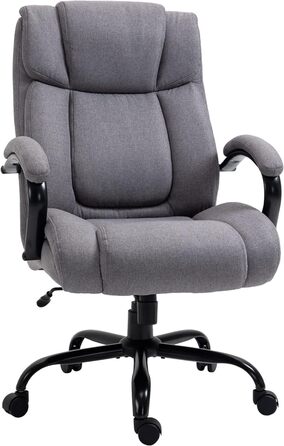 Офісне крісло Vinsetto Стілець Стілець Ігрове крісло Поворотне крісло Гойдалка Функція Товстий м'який ергономічний стілець з регульованим м'яким підлокітником Вантажопідйомність 220 кг Світло-сірий 72,5x83x110-118 см