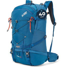 Похідний рюкзак Terra Peak 40L Flex 40 преміум великий, з вентиляцією для спини, гідратаційної системою і чохлом від дощу-похідний рюкзак з поліестеру з дихаючої 3D повітряної сіткою-Рюкзак для активного відпочинку на відкритому повітрі з поясним ременем (40 літрів, синій)