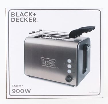 Тостер BLACKDECKER BXTOA900E - 900 Вт 2 широкі слоти, 7 рівнів, насадка для булочки, зупинка/повторне нагрівання/розморожування