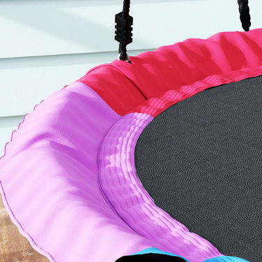 Дитяча гойдалка-качель з регульованою висотою, вантажопідйомністю до 300 кг та регульованими мотузками, розміром 100 x 100 x 180 см, у різних кольорах.