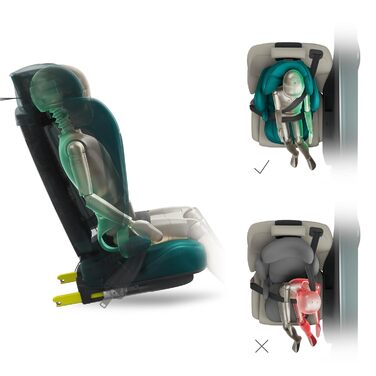 Автокрісло Kinderkraft UNITY 2 i-Size, 100-150 см, 3,5-12 років, регульована підголовник, AIR FLOW, 5 положень спинки, зелений