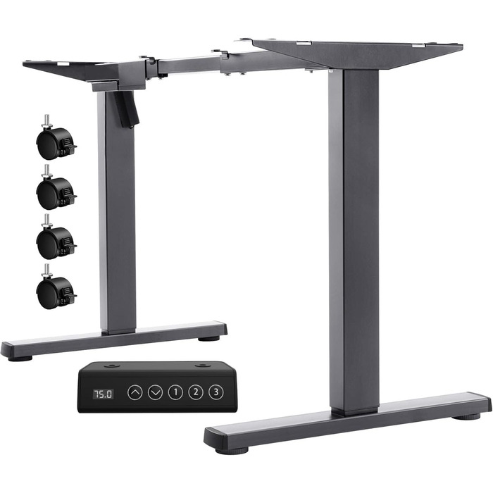 Електричний регульований стіл Flamaker: телескопічна стійка, пам'ять, сірий колір