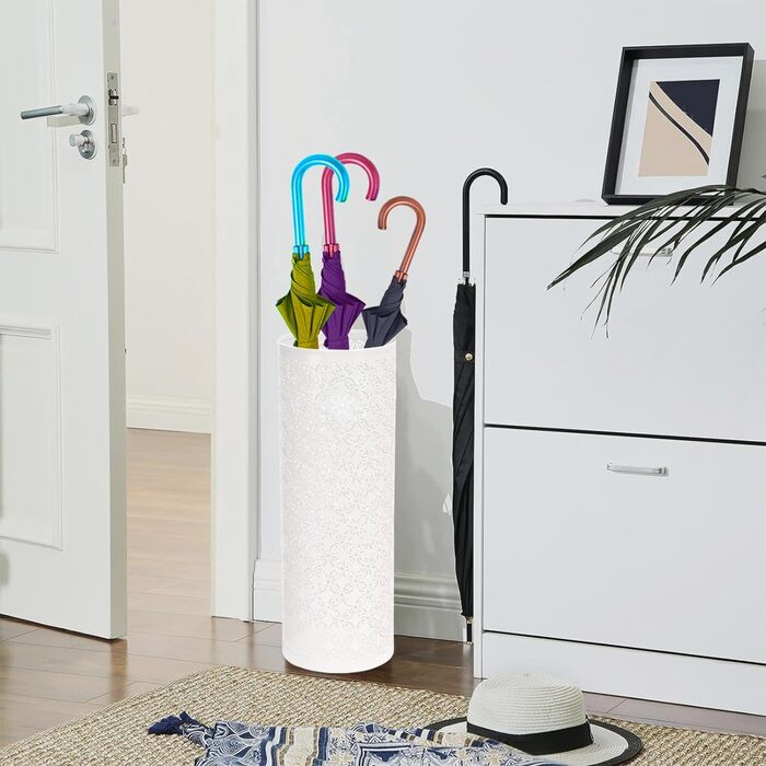 Металева підставка для парасольок органайзер для парасольок тримач для палиць білий для квартири, офісу, дому