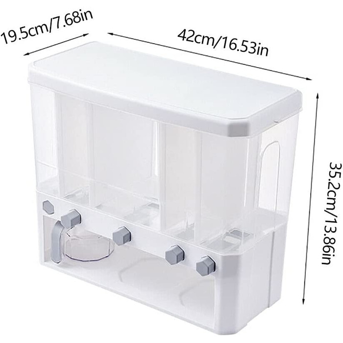 Л 5 гратчастий кухонний диспенсер для ЗЕРНОВИХ, настінний диспенсер для ЗЕРНОВИХ, контейнер для сухих кормів, диспенсер для харчових продуктів, 10