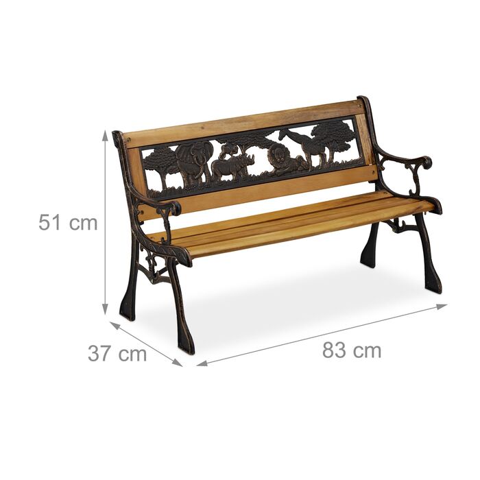 Лавочка Relaxdays для дитячого садка з зображенням тварин