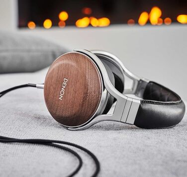 Накладні HiFi навушники Denon AH-D7200 преміум-класу, горіхове дерево, висока роздільна здатність, динамік 50 мм, знімний кабель