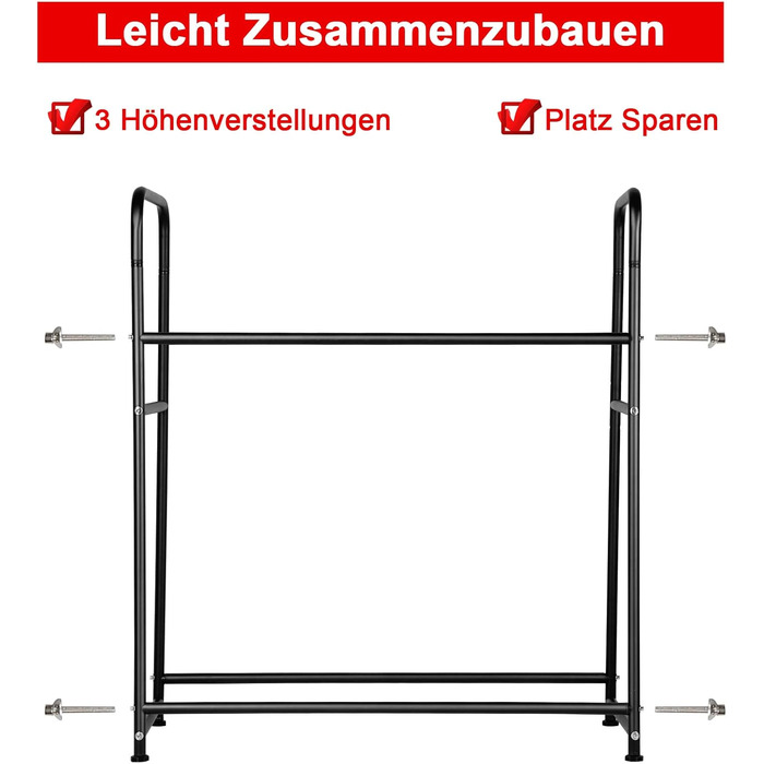 Стійка для шин на 8 шин, 107x46x117 см, для гаража. Місткість 180 кг, з захисною оболонкою. Регулювання висоти.