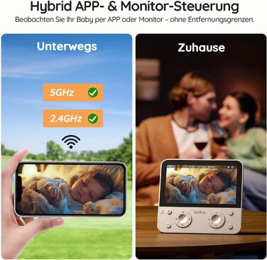 Відеоняня BOIFUN з камерою Wi-Fi 4MP, моніторинг через додаток, виявлення положення дитини, нічник, нічна зйомка, датчик руху/плачу/звуку, автотрекінг, сповіщення про вихід за межі зони