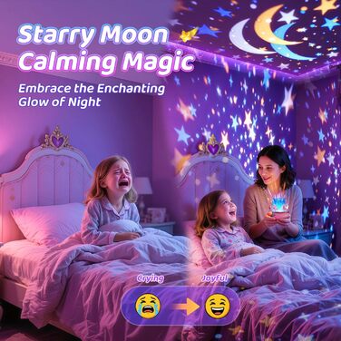 Дитячий нічник-проектор One Fire у формі єдинорога: 15 фільмів, 15 варіантів білого шуму, дистанційне керування, акумулятор 1200mAh, обертання 360°, подарунок для дівчаток 3-12 років