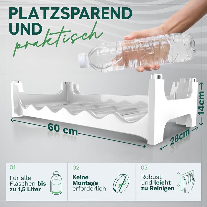 Стеляж для пляшок Novaliv на 36 пляшок з пластику, розширюваний, для вина, напоїв, спиртних напоїв