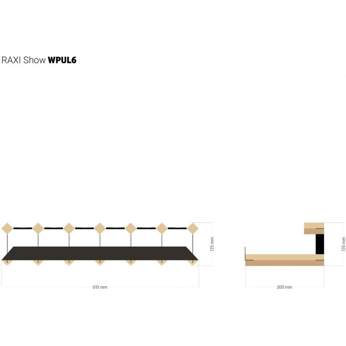 Стильна полиця для вина RAXI™ Show Premium з ешченого дерева на 2 пляшки, дизайн преміум-класу