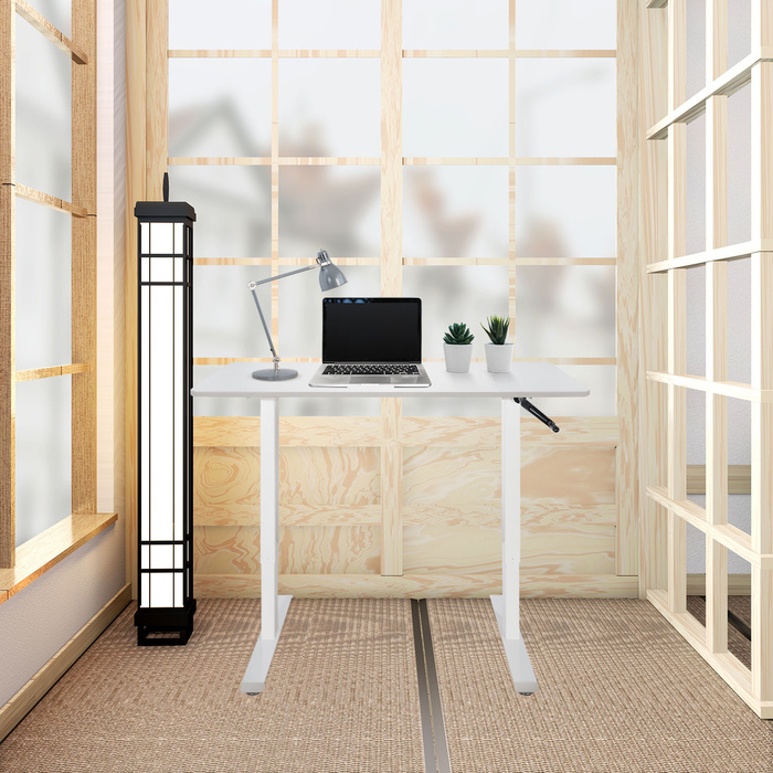 Робочий стіл STAND CR 120 x 60 з ручним регулюванням висоти, білий, hjh OFFICE