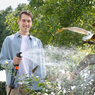 Коробка для шланга Giraffe Tools Wandmontierte Schlauchbox з автоматичним підйомом, 2м, 180° поворотна, 7 насадок, шланг 25м