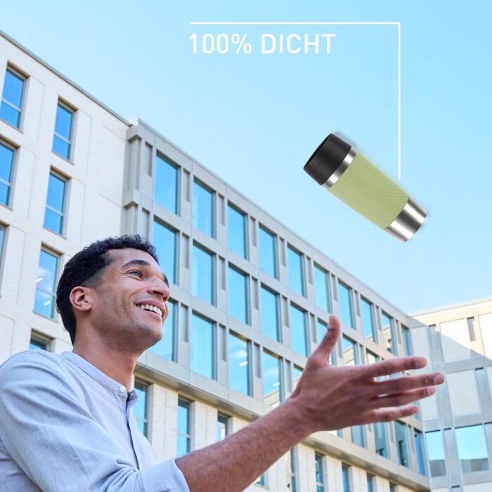 Термокружка Emsa Travel Mug Classic Twist, 0.36 л, зелена, з кришкою Quick-Press, з нержавіючої сталі, для гарячих та холодних напоїв