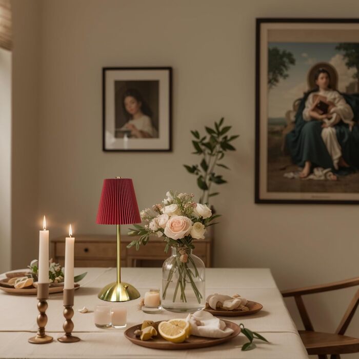 LED настільна лампа з акумулятором, 3 режими, регулювання яскравості, сенсорне керування, 2 шт. (Червоний B)